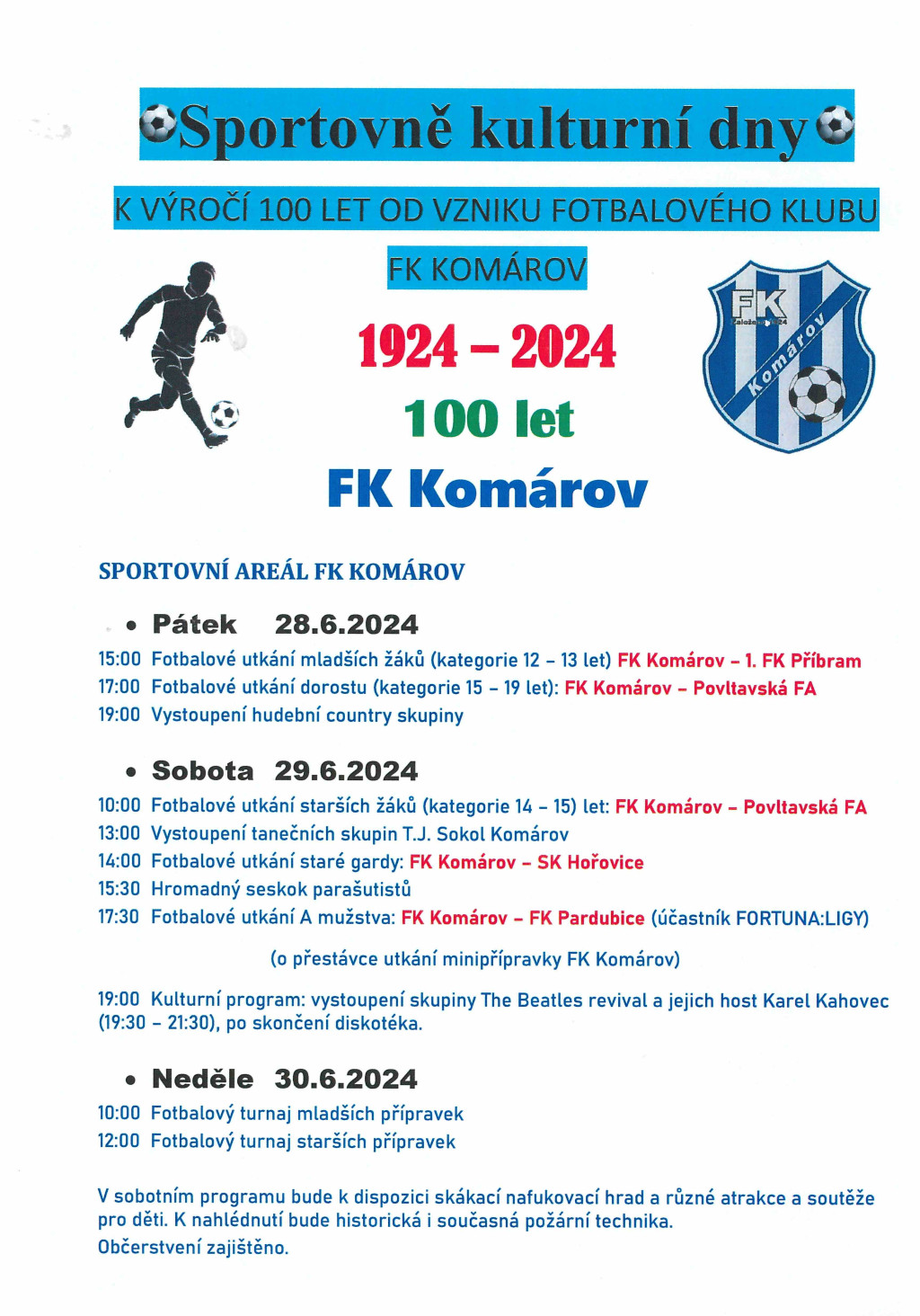 Oslavy 100 let FK Komárov